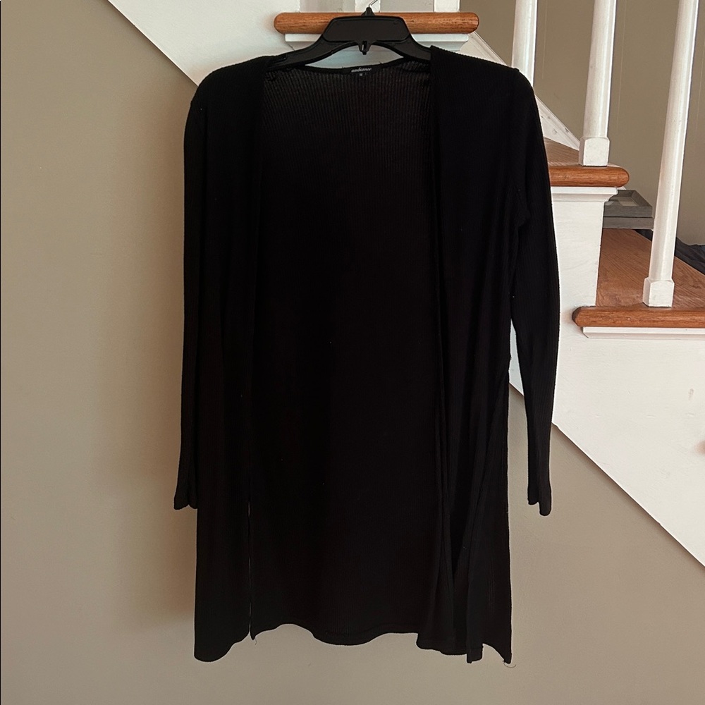 Black Open Front Cardigan